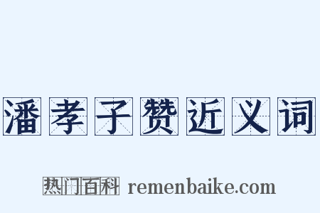 潘孝子赞近义词是什么意思的图片